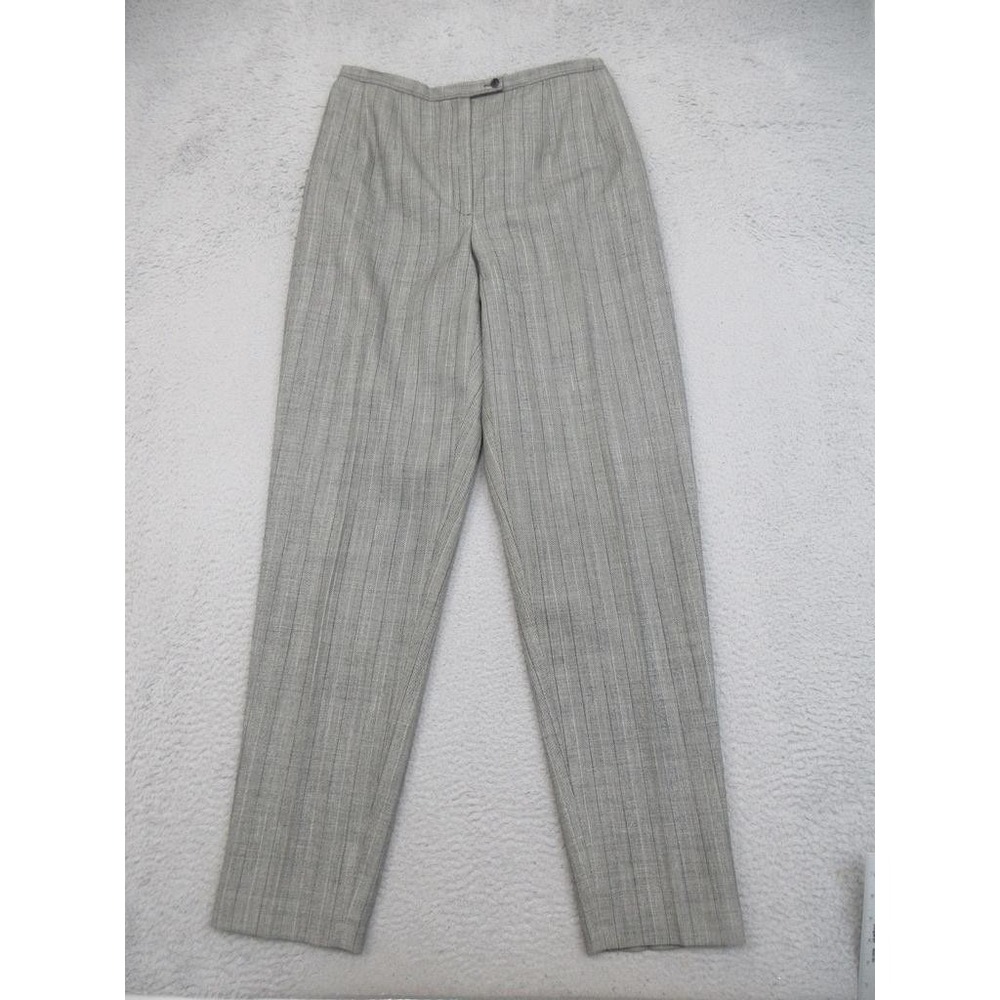 Vintage Harve Benard 100% Wool Dress Pants Womens 14 Gray Herringbone Careerwear